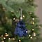 Cheetah Print Velvet Tree Christmas Ornament - 4" - Blue and Black